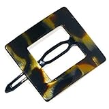 French Amie Goldenes Karamell, klein, quadratisch, handgefertigt, Zelluloid, Acetat, metallfrei,...