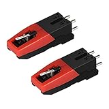 Tonabnehmer Plattenspieler,2 Stücke USB Plattenspieler Ersatznadel Ersatz Tonabnehmer mit Nadel...