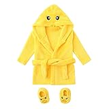 sunnymi 0-12 Monate Baby Jungen Mädchen Flanell Bademäntel Hoodie Nachtwäsche + Schuhe Outfits (A...