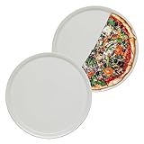 KHG 2er Set Pizzateller, extra groß mit 33cm Durchmesser in weiß, perfekt für Gastro und Zuhause,...