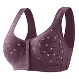 JISUXIAB Sport-BHs mit Gänseblümchen-Motiv, gepolstert, für ältere Frauen, mit Frontverschluss,...