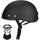 Motorrad-Halbhelm, Retro-Helm mit offenem Gesicht, Moped-Helm, Roller, Jet-Helm, elektrische...