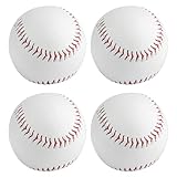 PanBeiQi 4 Stück Baseballs 9 Inch, Professionelle Handgenäht Baseballs, PU Basebälle, Hart Soft...