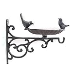 ZWTPGKRD Vogeltränke aus Gusseisen für den Garten witterungsbeständige Wasserschale Wandhalterung...