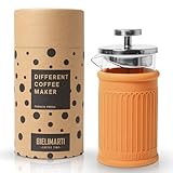 BIELIMARTI Französische Kaffeemaschine, 350 ml, Borosilikatglas, Thermo-Silikonhülle, French...