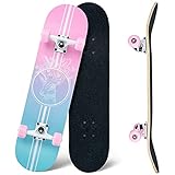 Skateboard, 31 x 8 Zoll komplettes Skateboard,8-lagiges Ahornholz, ABEC-11 Kugellager und 95A...