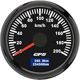 52mm Geschwindigkeitsmesser Boot GPS Tacho Kilometerzähler 0-200Km/H Wasserdichter IP67 7-Farben...