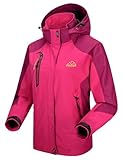 donhobo Jacken Damen Outdoorjacke Wasserdicht Windjacke Leicht Wanderjacke Atmungsaktiv...