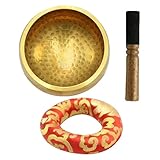 Tibetische Gesangschale Set | Handgemachte Klangschale Meditationsset für Yoga | Tibetische...