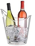 BarCraft Weinflaschenkühler, 2-Flaschen-Getränkeeimer, klarer Eiskübel, stilvoller abgewinkelter...