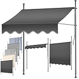 KESSER® Klemmmarkise mit Handkurbel Balkon | Balkonmarkise ohne Bohren | Markise UV-beständig...