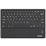 1byone DIAFIELD Bluethooth Tastatur mit Touchpad, Tablet Tastatur Ipad Keyboard QWERTZ PC Tastatur...