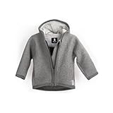 Ehrenkind® Walkjacke Grau Gr. 98/104 | Jacke für Kind aus Merino Schurwolle mit Reißverschluss |...