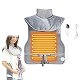 Heizkissen für Rücken, Schulter und Nacken 94x61cm, 120W Starkes Elektrisches Wärmekissen mit 6...