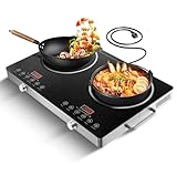 Dibaful Cerankochfeld 7000W Ceranfeld Doppelkochplatte Tragbares 2 Platte | Touch Steuerung...