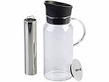 Rosenstein & Söhne Glaskaraffe: Cold-Brew-Kaffeebereiter aus Glas, mit Edelstahlfilter, 1.200 ml...