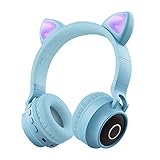 Viwind Kinder-Bluetooth-Kopfhörer, kabellos, Over-Ear-Kopfhörer mit Mikrofon, Katzenohr-Headset...