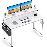 ODK Schreibtisch mit Monitorablage Höhenverstellbaren, Computertisch mit Aufbewahrungstasche und...