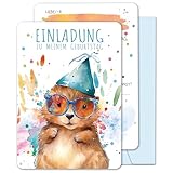 BIROYAL 13x Tier Einladungskarten Kindergeburtstag Mädchen Junge mit Umschläge -...