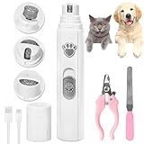 AQXONG Krallenpflege für Hunde, 2 Geschwindigkeiten - Professionelle Hundekrallenschleifer, 3...