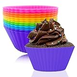 12 Stück Silikon Muffinförmchen, Rund Wiederverwendbare Backförmchen aus Silikon,...