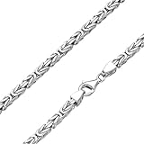 Königskette 4mm 925 Silber massiv - Länge Wählbar - Collier Halskette oder Armband (60)