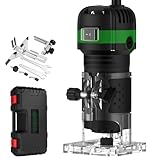 JiGiU Oberfräse 800W Elektrische Holzfräse 6,35mm Durchmesser Kantenfräse Hand Holz Einhandfräse...