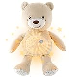 Chicco First Dreams Baby Bär Plüsch-Teddybär, weicher Projektor mit Nachtlicht, Lichteffekten und...