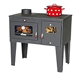 Kaminofen mit Backfach und Herdplatte Alegra 93933 6 kW Kamin Mehrfachbelegung Holzofen Ofen Holz...