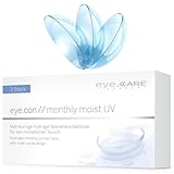 Eye.Con Monthly Moist weiche Monatslinsen – 3 Hydrogel Kontaktlinsen mit Stärke für empfindliche...