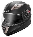 Motorradhelm Klapphelm Integralhelm Fullface Helm - Yema YM-925 Rollerhelm Sturzhelm mit...