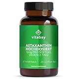 Vitabay Astaxanthin 12 mg hochdosiert – 90 vegane Softgel-Kapseln – laborgeprüft & ohne...