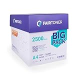 FairToner Kopierpapier 2500 Blatt DIN-A4 80g, Weiß (5 x 500 Blatt / 5er Pack) Universal...