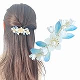 Ypkia Haarspange Blume mit perlen Automatische Haarspangen Damen Elegante haarclips für Frauen...