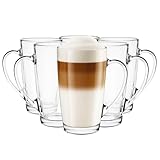 Glasmark Krosno Latte Macchiato Gläser Cappuccino 6er Set Teegläser- Mit Henkel Dessertgläser...
