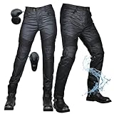 SHUOJIA Damen/Männer Motorradhose - wasserdichte Beschichtete Motorcycle Jeans Biker Pants mit...