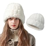 TAGVO Pelzmütze Strickmützen für Damen, Dick Weich und Warm Mützen mit Ohrenschutz,...