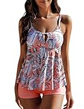 Aottori Tankini Damen Bauchweg Zweiteilig Badeanzug Push up Bademode Badeanzüge High Waist Tankini...