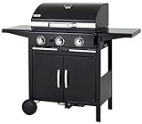 tepro Gasgrill Mayfield 3 mit 3 Edelstahlbrennern, verchromten Grillrosten (Rost-in-Rost-System),...