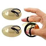 EYVRPAU 1 Paar Fingerzimbeln Zills Messing Tingsha-Becken Hand-Percussion-Instrument für Bauchtanz...