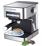 Espressomaschine | Siebträgermaschine | 15 Bar | Siebträger Kaffeemaschine | mit Milchaufschäumer...