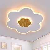 LUOLONG LED Deckenleuchte Kinder Deckenlampe Blumenform Holz Kinderzimmer Deckenleuchten Dimmbar...