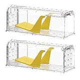 Teletrogy Mausefalle Lebend 2er Set, Tierfreundliche Rattenfalle mit Köderbox...