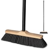 Hausfelder Besen mit Stiel, Zimmerbesen 30 cm breit, Kehrbesen mit weichen Borsten für innen,...