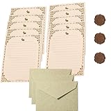 16 Stück Schreibset Enthält 3 Umschläge+10 Blatt Briefpapier Altes Papier+3 Dichtung,Briefpapier...