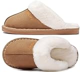 Donpapa Hausschuhe Damen Herren Winter Warme Plüsch with Memory Foam Faux Lammfell Pantoffeln...
