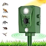 Ultraschall Tiervertreiber Garten Katzenschreck, Katzenschreck, USB & Solarbetrieben, Wasserdicht...