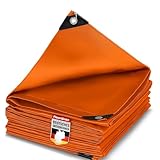 etm Abdeckplane 140g/m² - wasserdicht 1.5x6m. Orange - Allzweckplane für Schutz vor Witterung -...