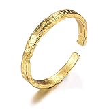 ✦ Geschenke für Frauen ✦Lotus Fun S925 Sterling Silber Ring Unregelmäßige Oberfläche...