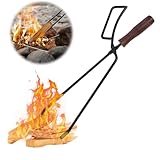 Abiemuce 40CM Kaminzange, Kaminzange Feuerzange, Edelstahl Kaminzange, Kaminzange für Holz, Außen-...